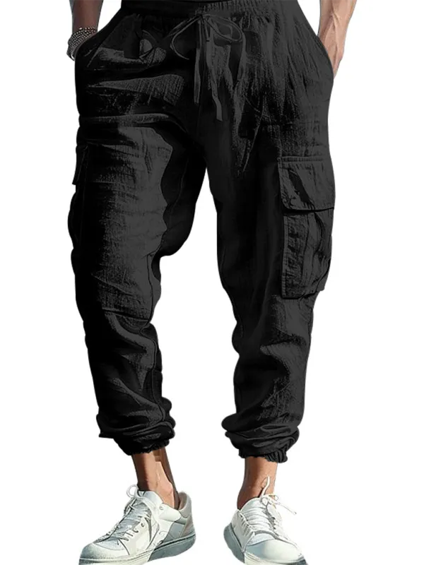 Cotton Joggers for Men Lightweight Beach Pants