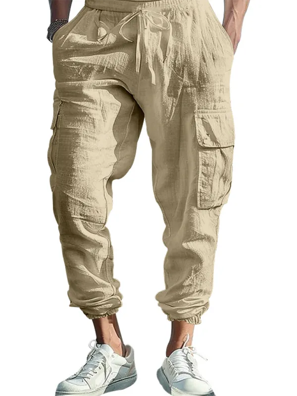 Cotton Joggers for Men Lightweight Beach Pants