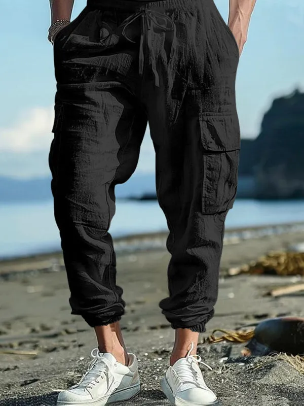 Cotton Joggers for Men Lightweight Beach Pants