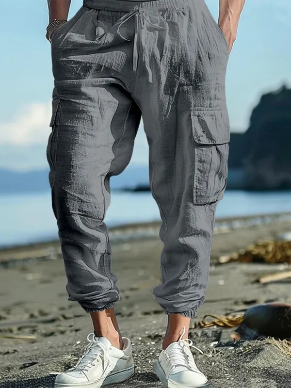 Cotton Joggers for Men Lightweight Beach Pants