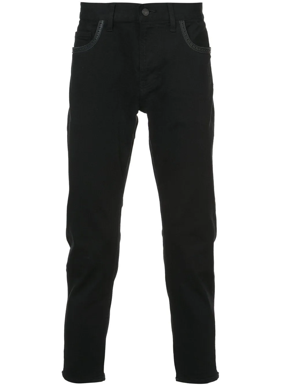 Cowhide Trim Slim Fit Pants