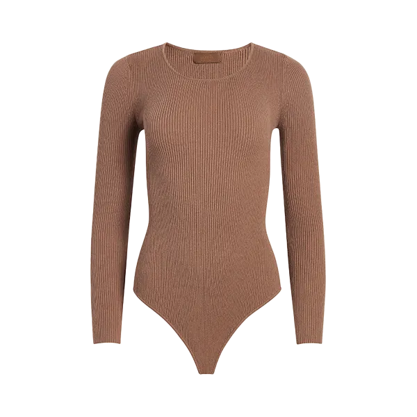 Crewneck Sweater Bodysuit | Chocolate