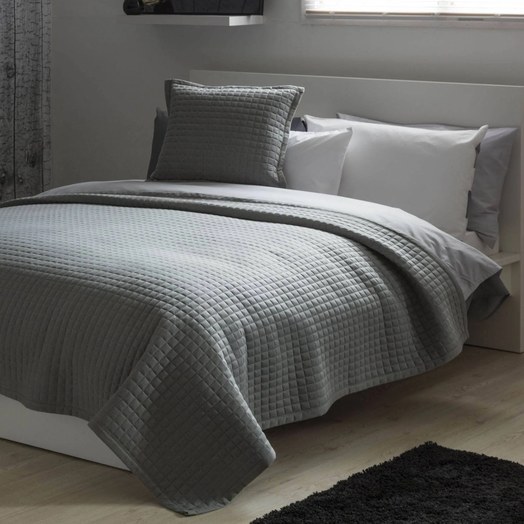 Crompton Quilted Cushion - Grey