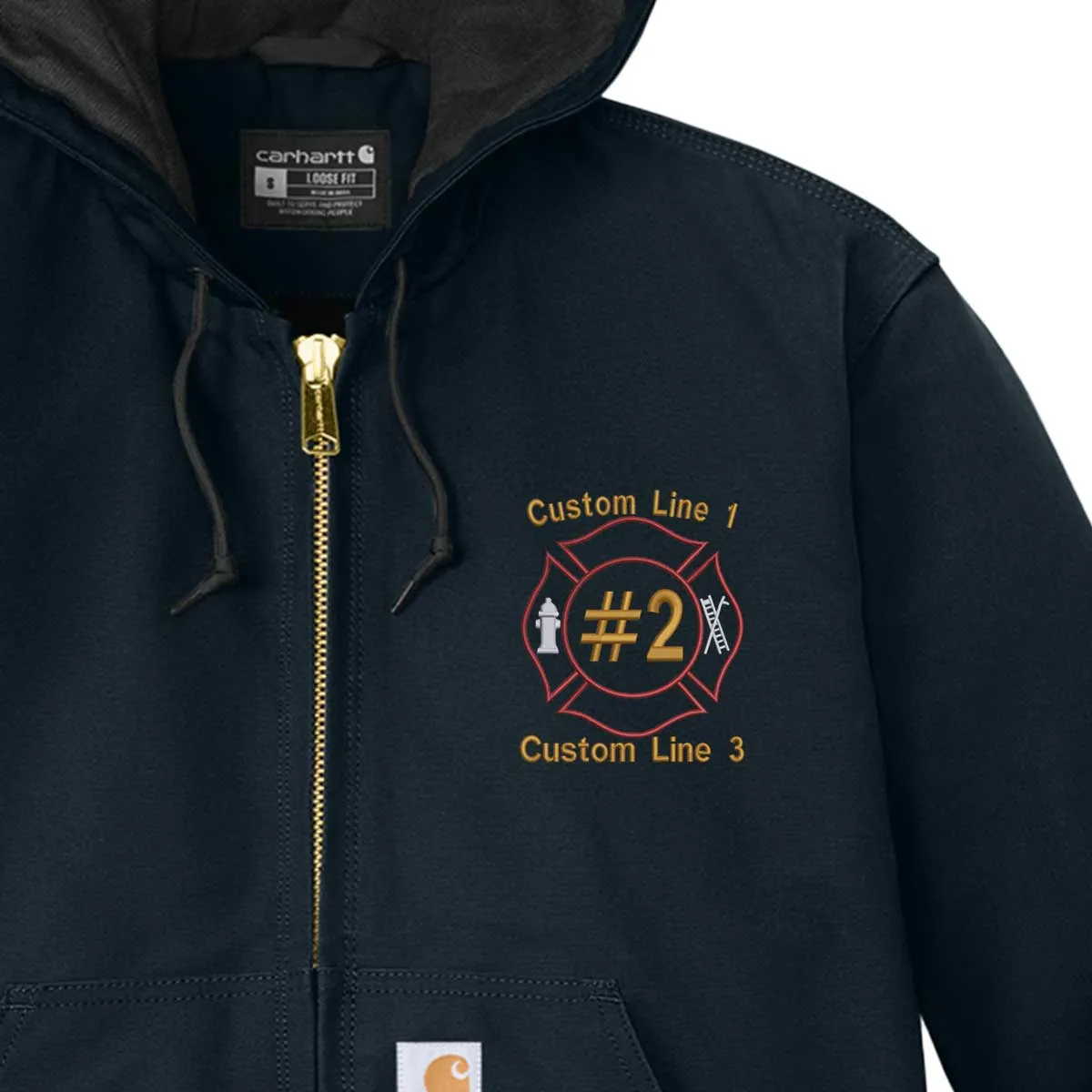 Customized Carhartt® Quilted-Flannel Jacket with Maltese Embroidery