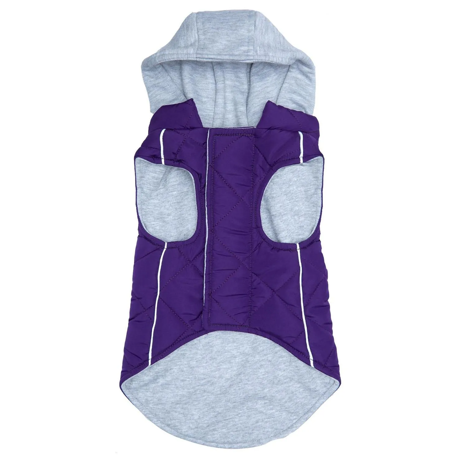 Doggie Design Weekender Quilted Hoodie Dog Jacket - Purple