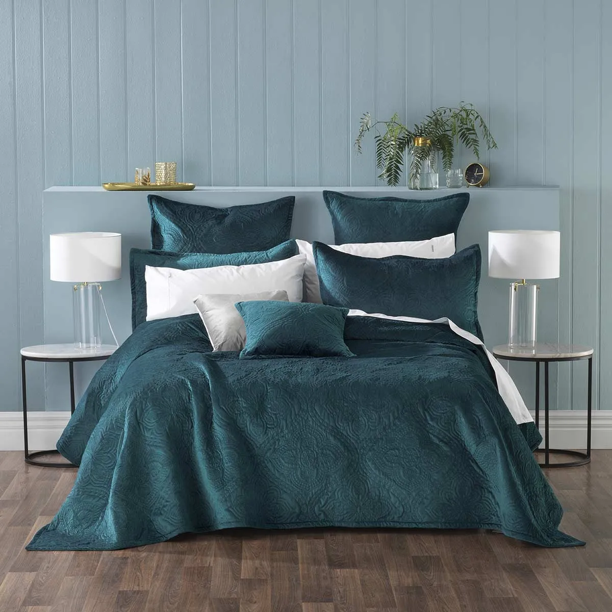 Dynasty Teal Coverlet Set Queen/King by Bianca