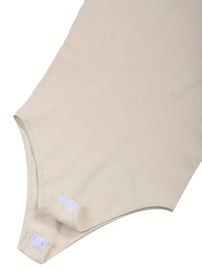 EMMA seamless ribbed leotard- Beige