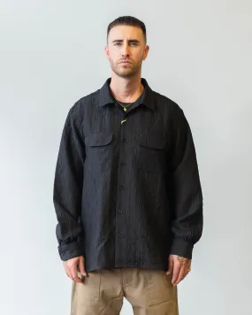 Engineered Garments Classic Shirt Black Polyester Geo Quilt