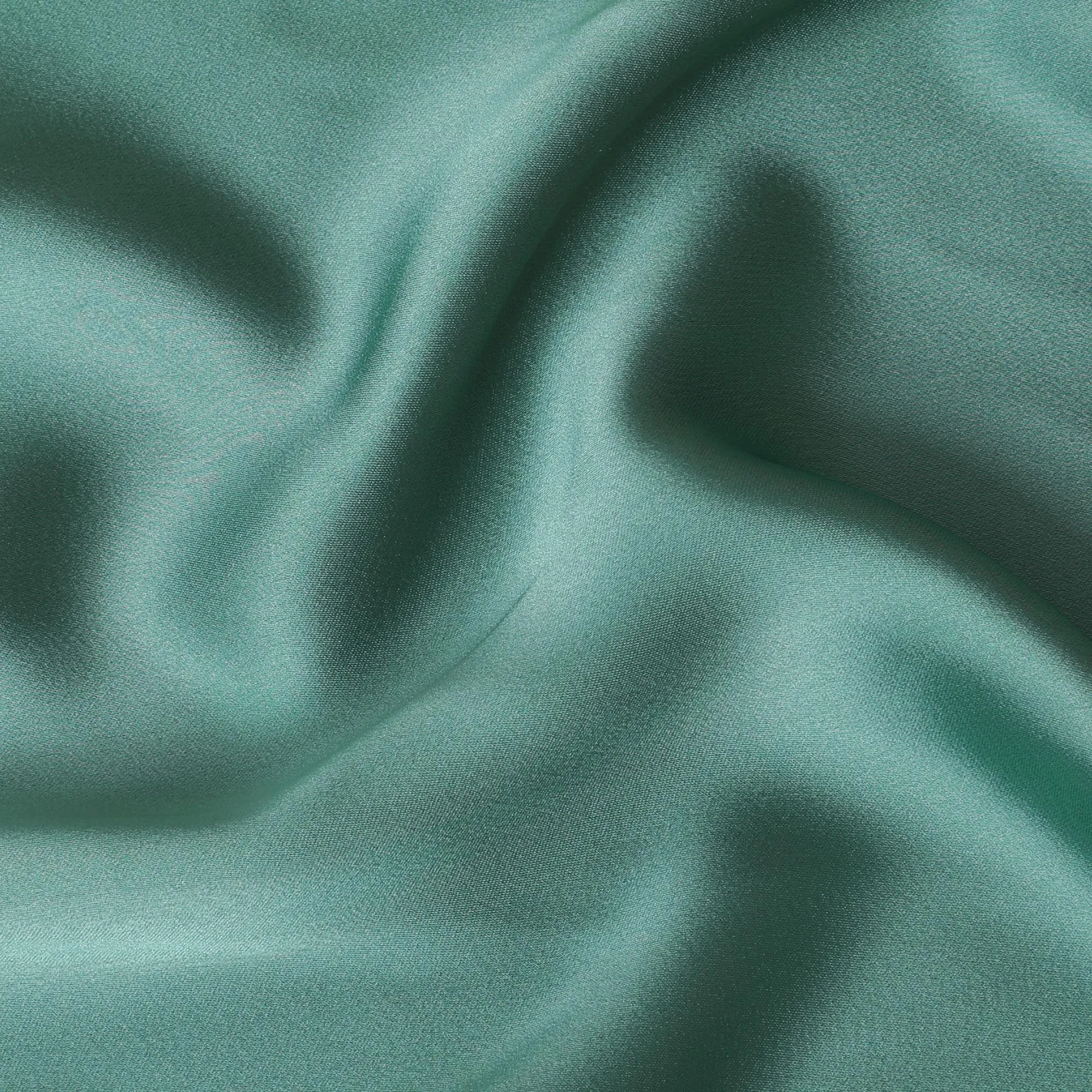 Fern green Plain Premium pure crepe satin fabric-D15848