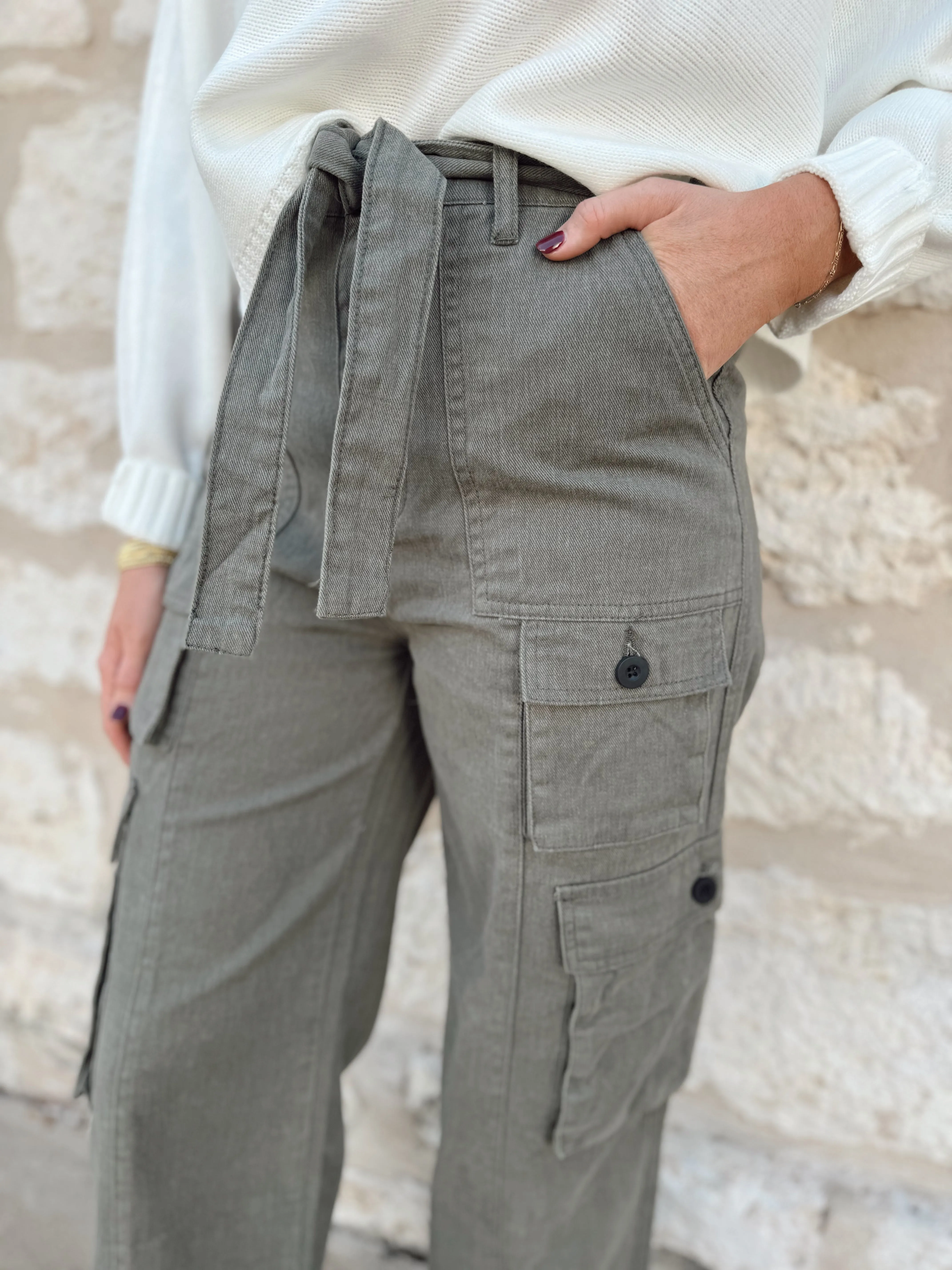 Franny Belted Loose Fit Cargo Pants