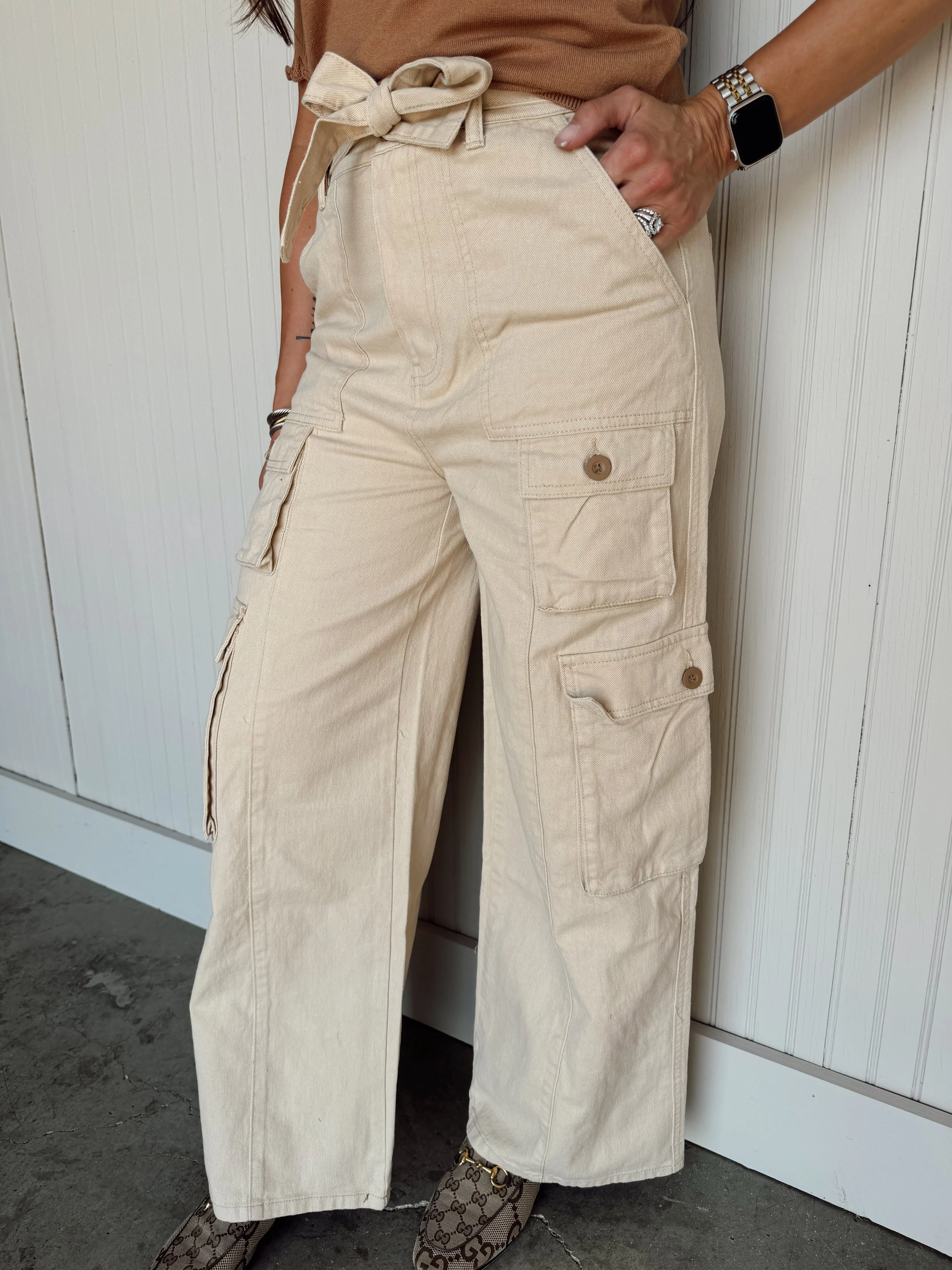 Franny Belted Loose Fit Cargo Pants