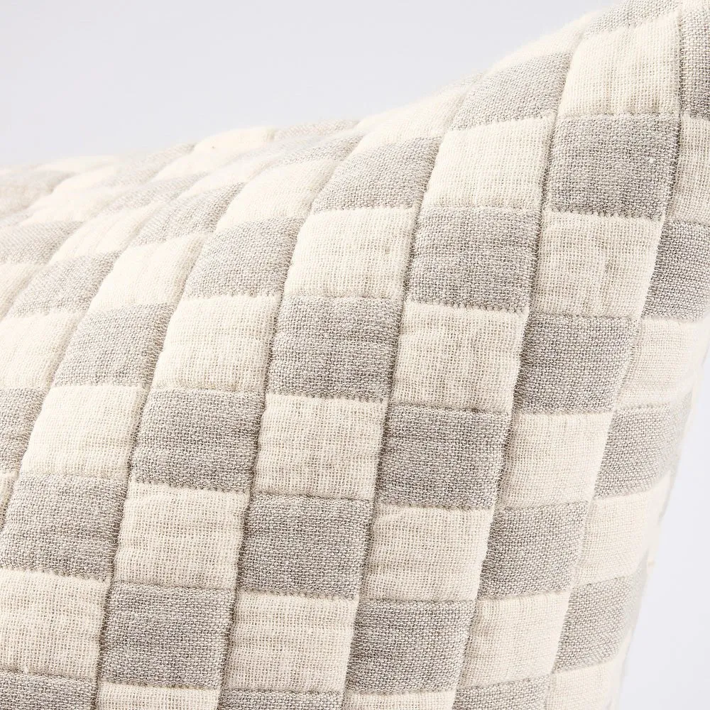 Gambit Cushion - Off White/Silver