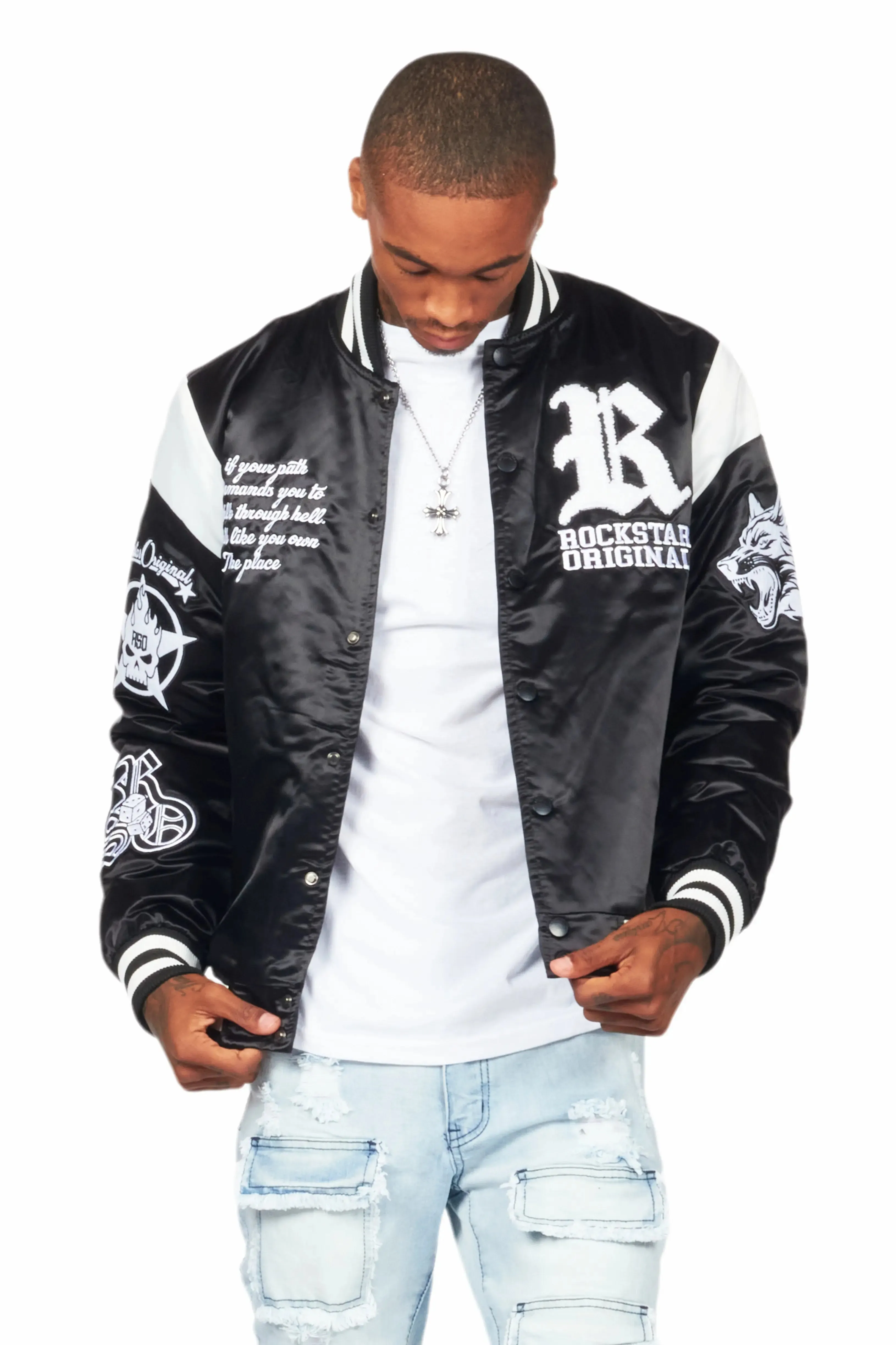 Geir Black Varsity Jacket