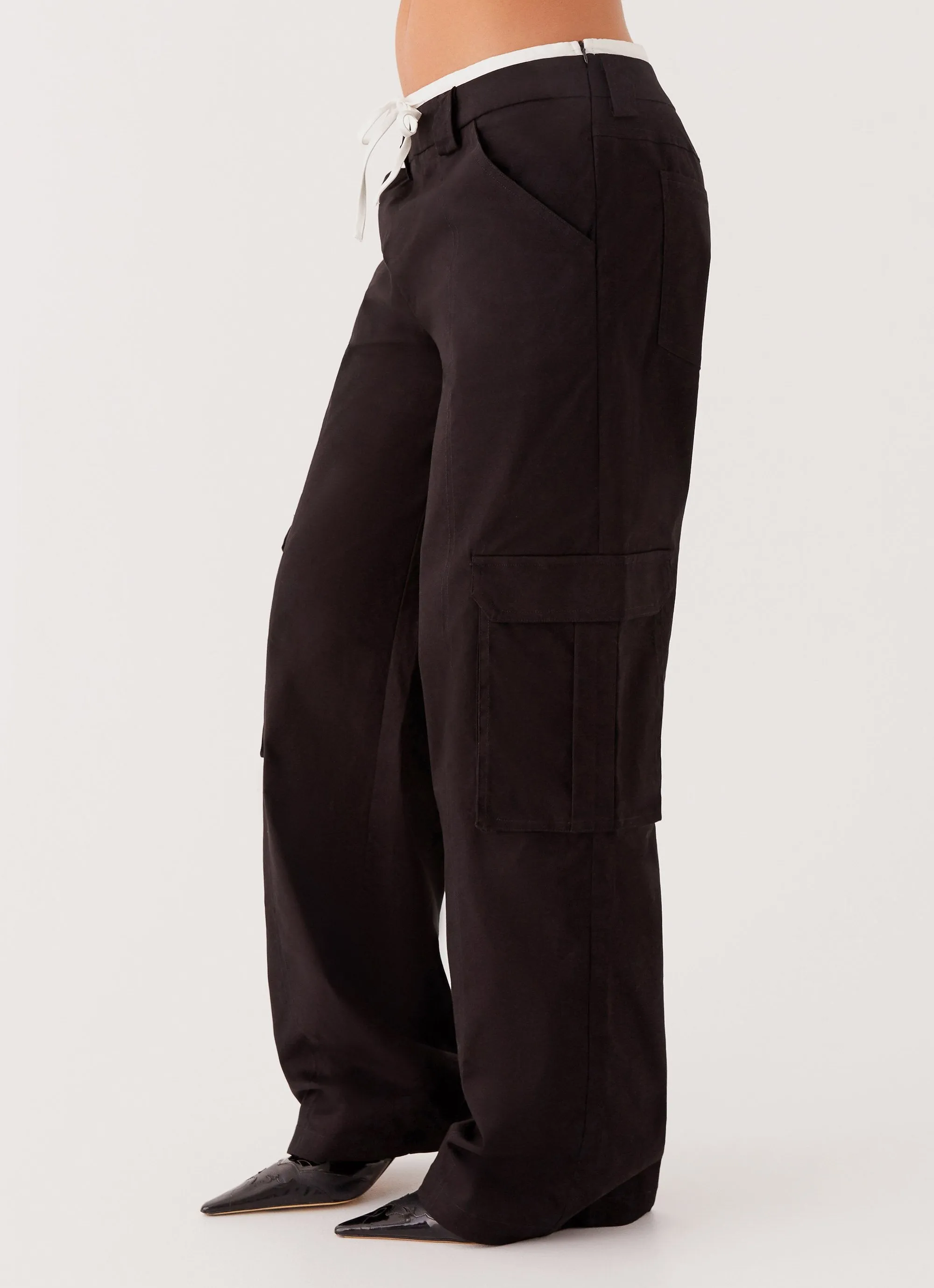 Grace Lily Cargo Pants - Black