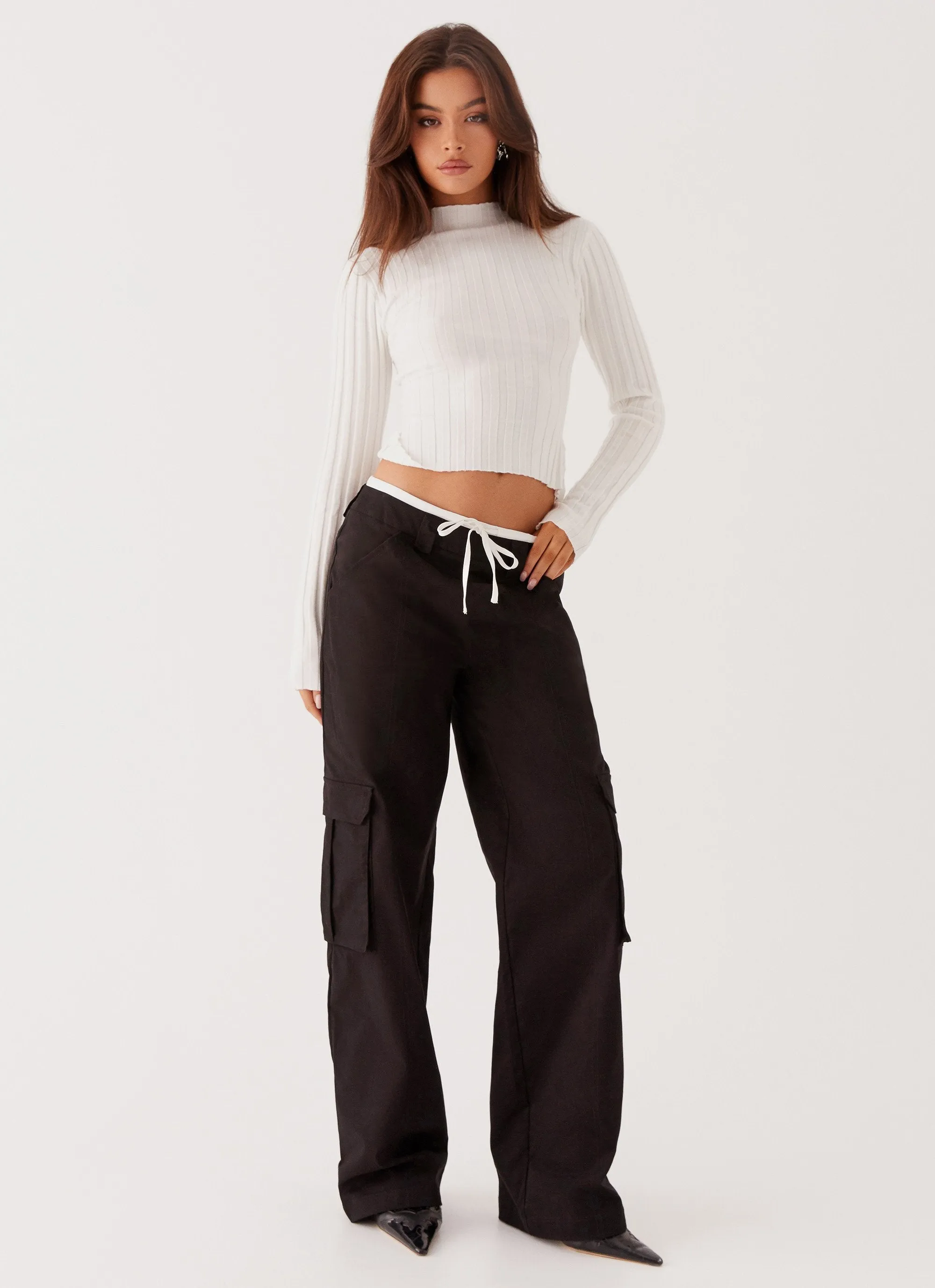 Grace Lily Cargo Pants - Black