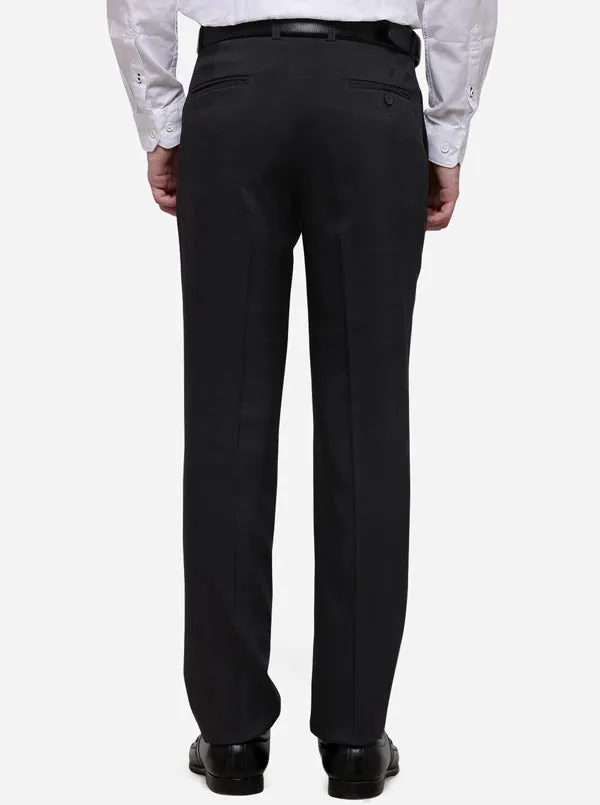 Grey Solid Classic Fit Formal Trouser | JadeBlue