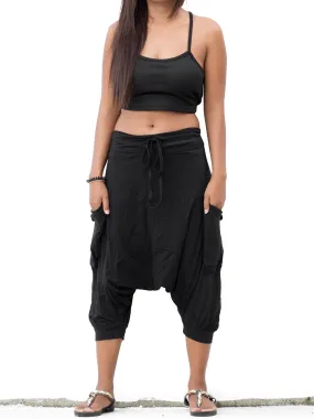 Harem Pants Short Men & Women Black