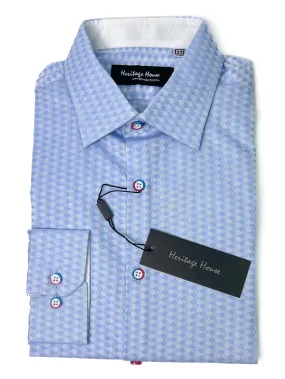 Heritage House 33468 Boy's Dress Shirt - Weave - Blue