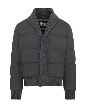 Herno Shawl Collar Quilted Jacket (Grey)