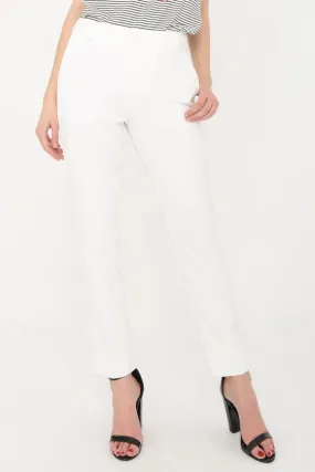 High Waist Cigarette Pants  White