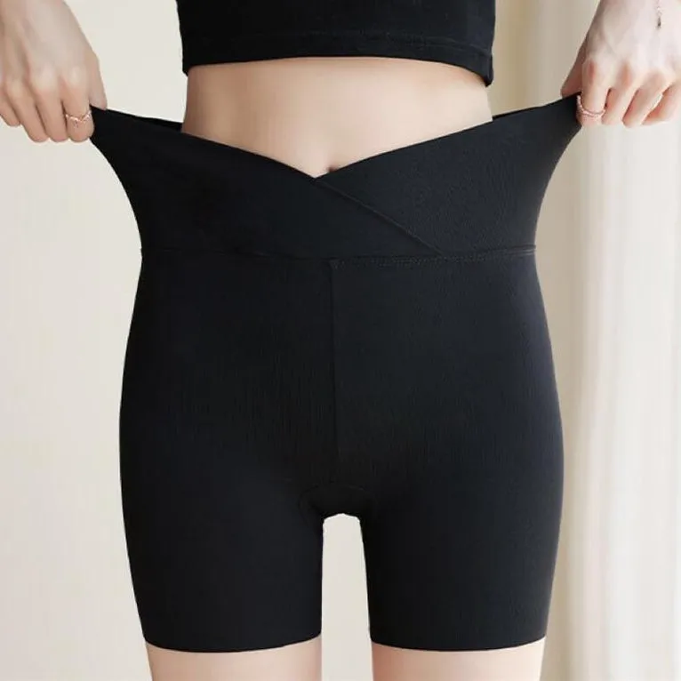 High-Waist Fitness Cross-Cut Waist Safety Pants