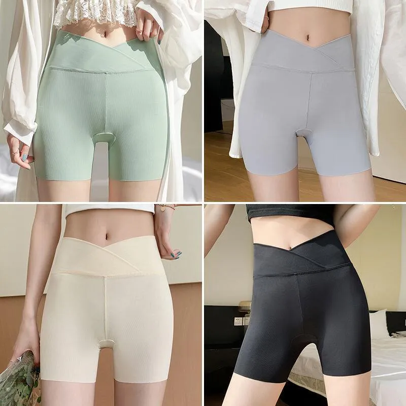 High-Waist Fitness Cross-Cut Waist Safety Pants