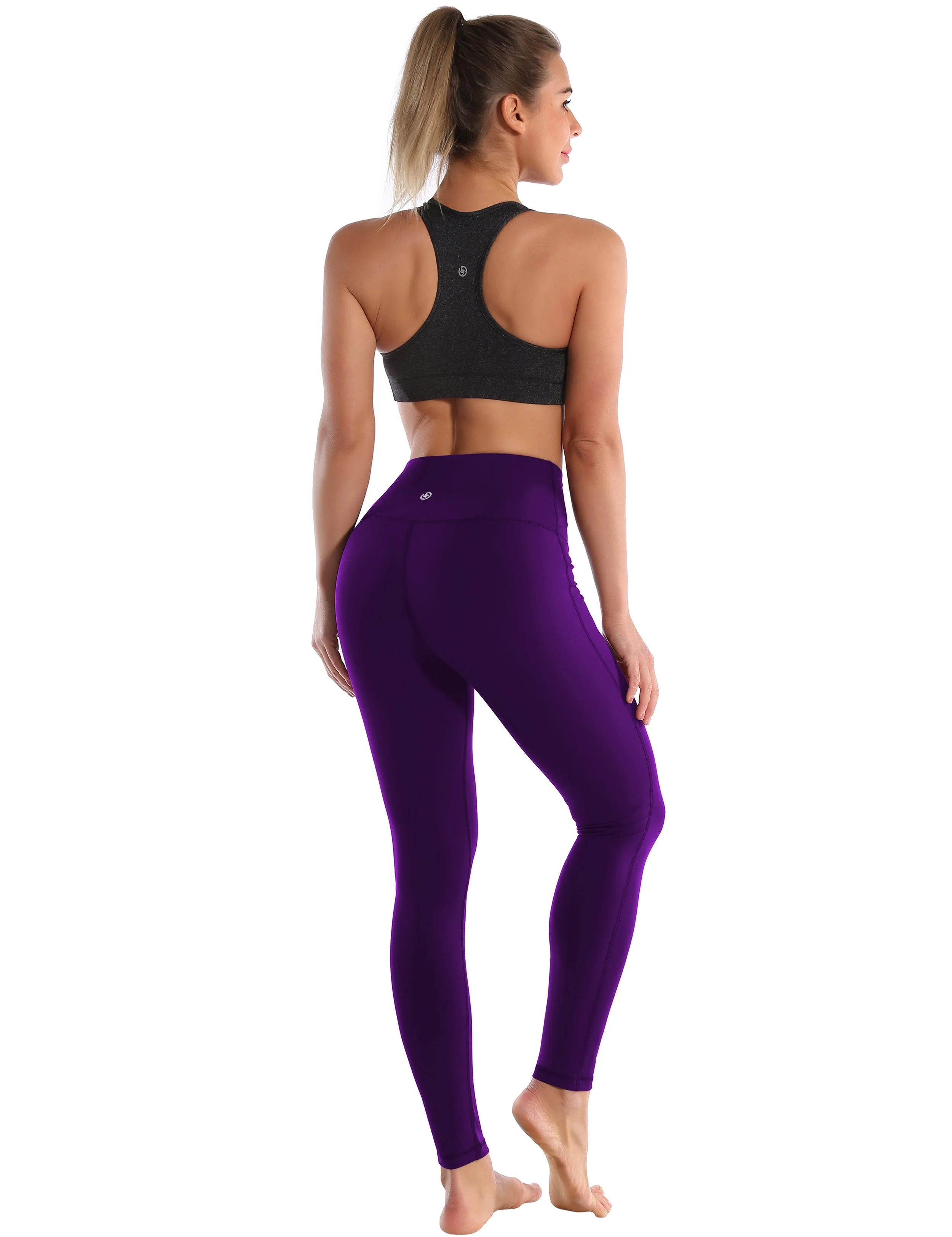 High Waist Side Line Gym Pants eggplantpurple_Gym