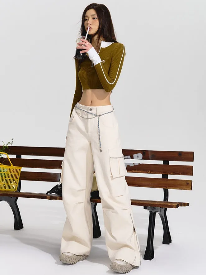 High Waist Straight Leg Pants