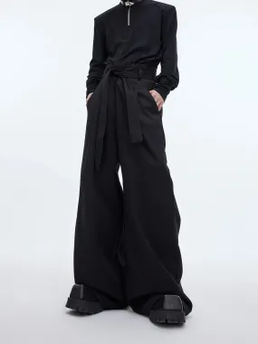 High Waist Strap Loose Pants