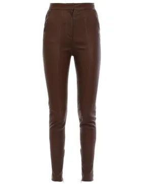 High Waist Stretch Leather Pants