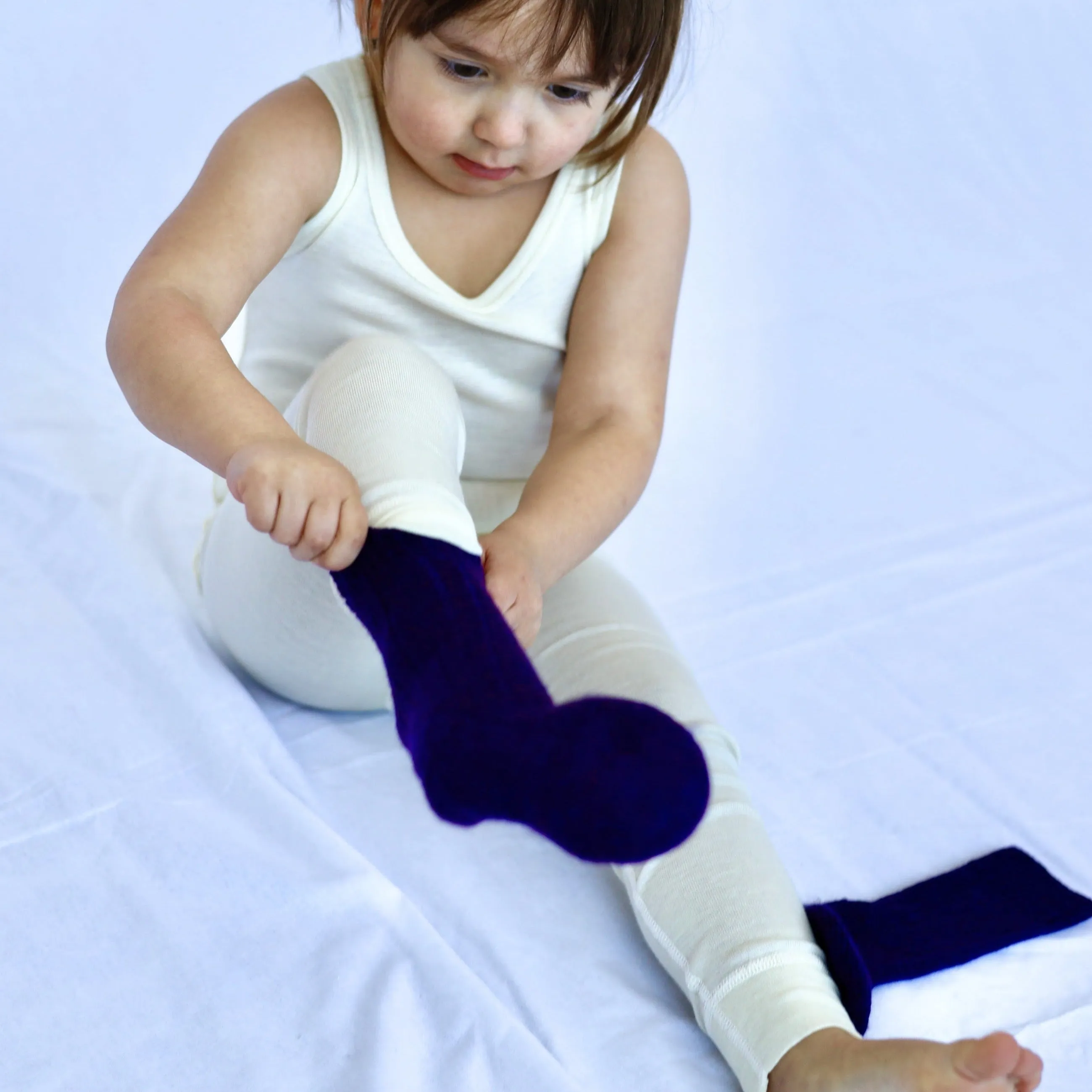 Hocosa Toddler Legging with Cuff, Wool/Silk