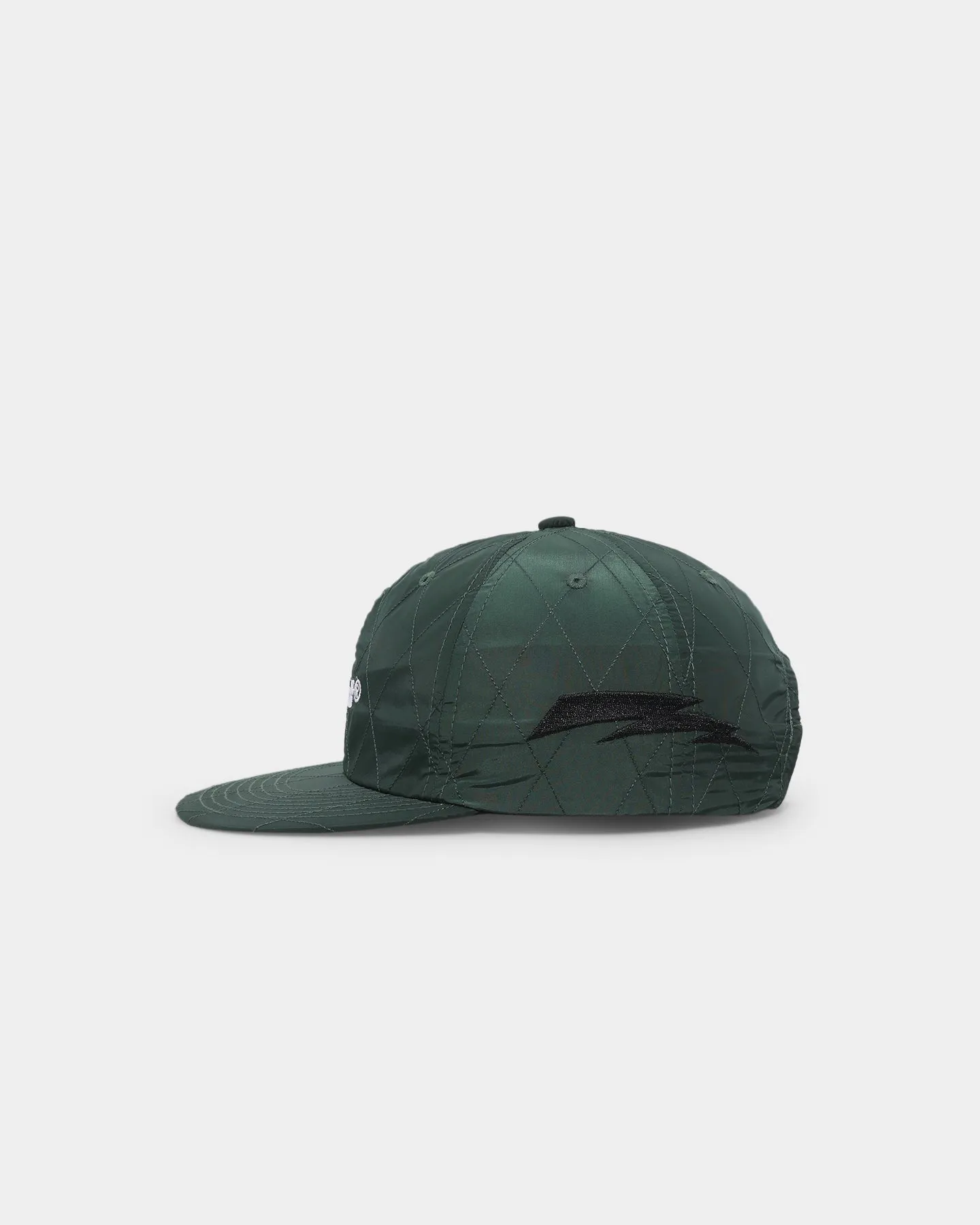 HUF Lightning Quilted 6 Panel Strapback Forest Green