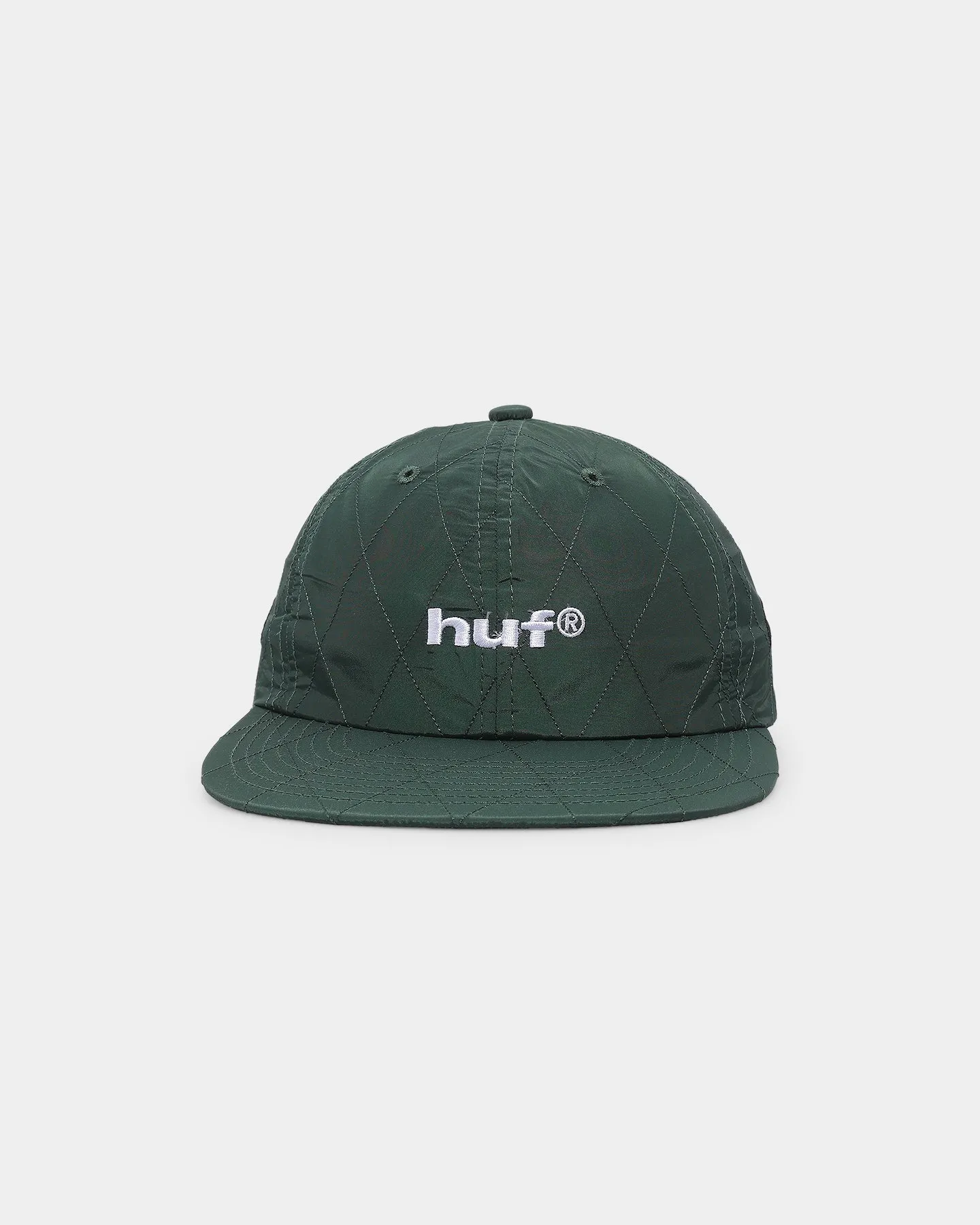 HUF Lightning Quilted 6 Panel Strapback Forest Green