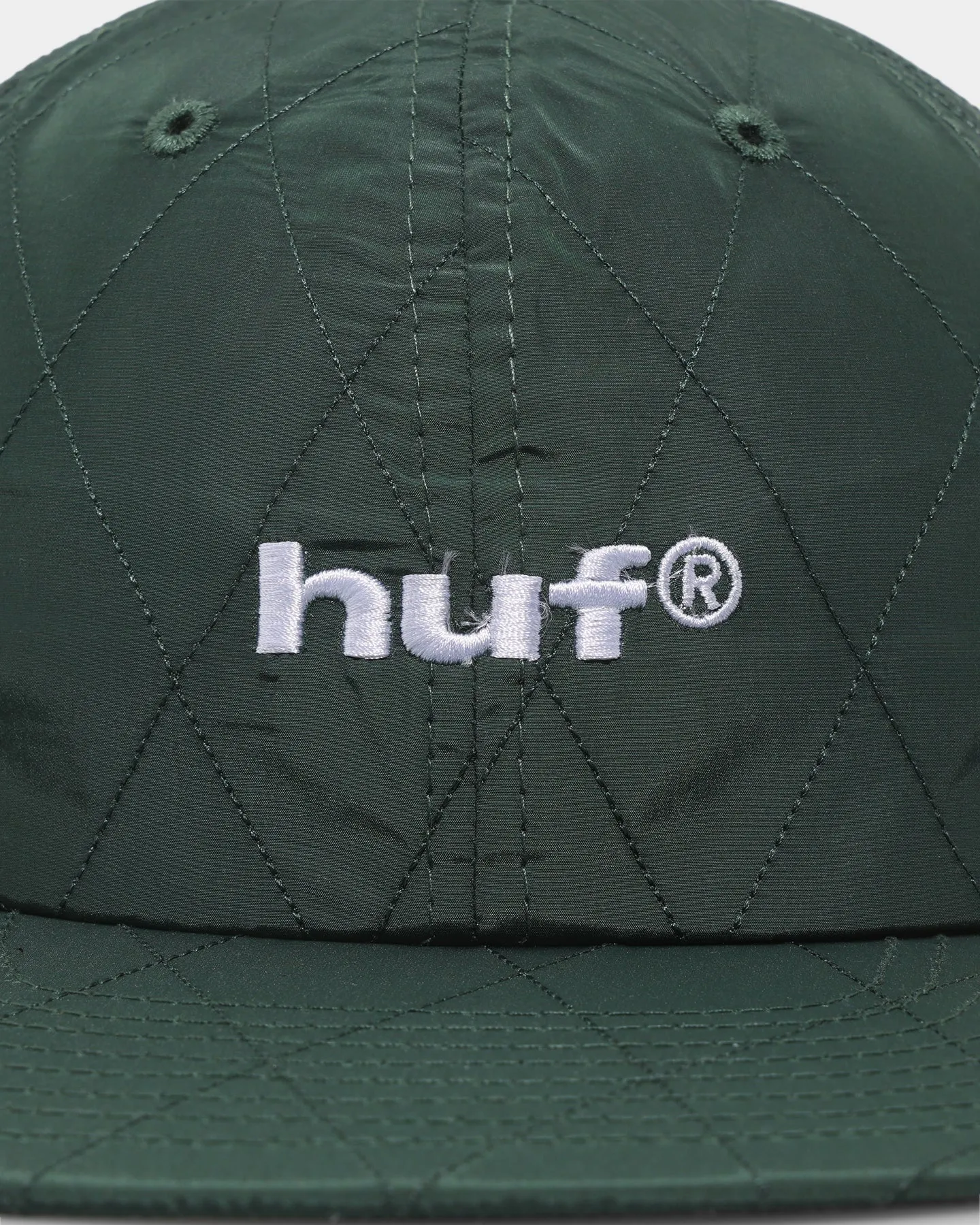 HUF Lightning Quilted 6 Panel Strapback Forest Green