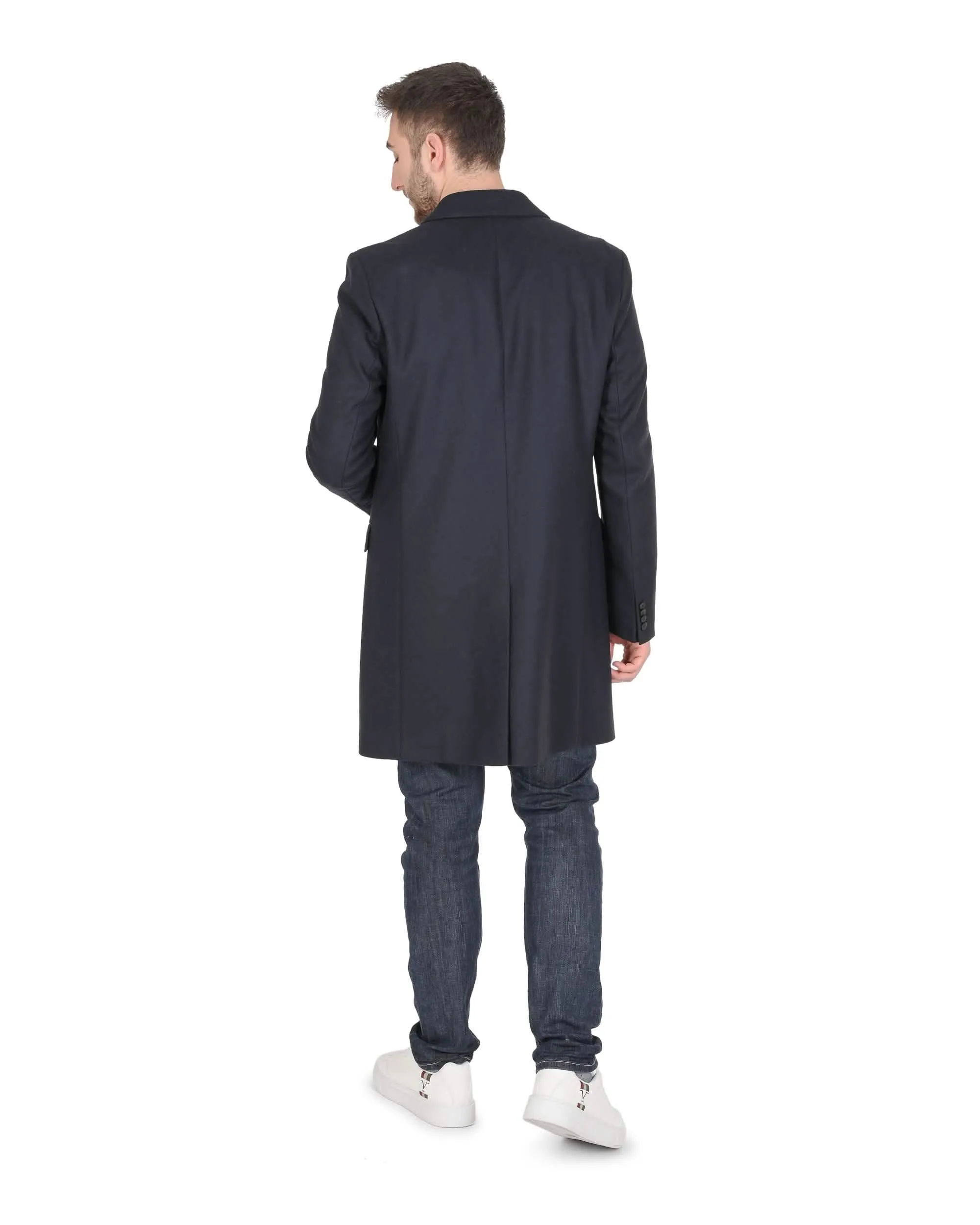 Hugo Boss Men's Premium Dark Blue Wool Blend Overcoat 50444725 410