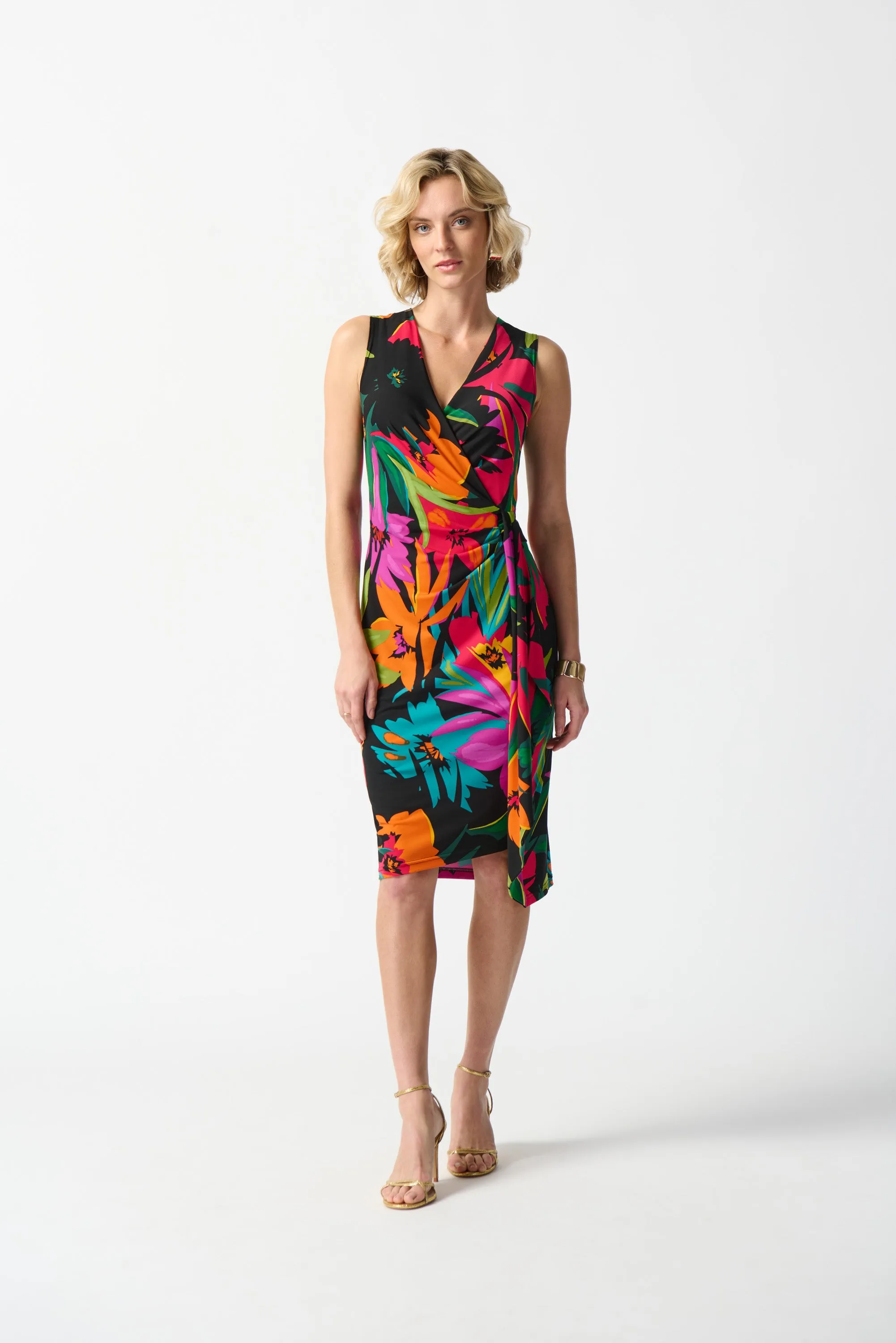 J.R 242012 Tropical Print Wrap Dress