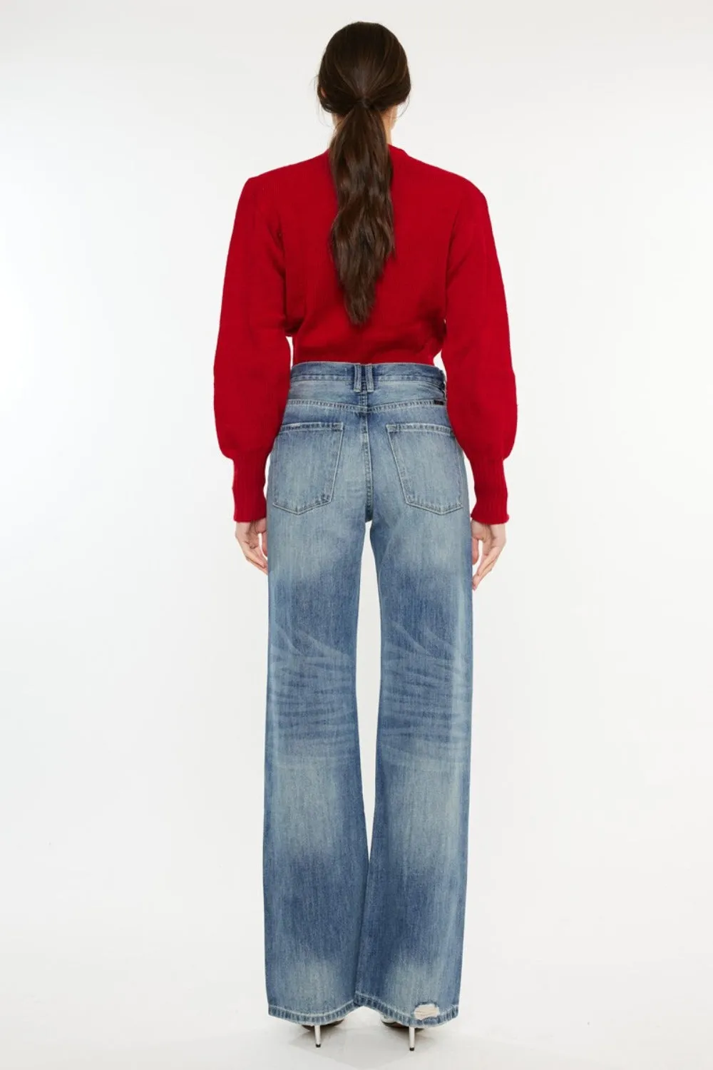 Kancan | High Waist Faded Jeans | Rubies   Lace