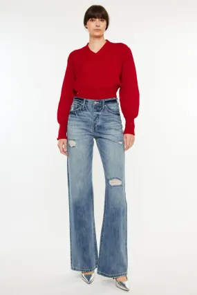 Kancan | High Waist Faded Jeans | Rubies   Lace