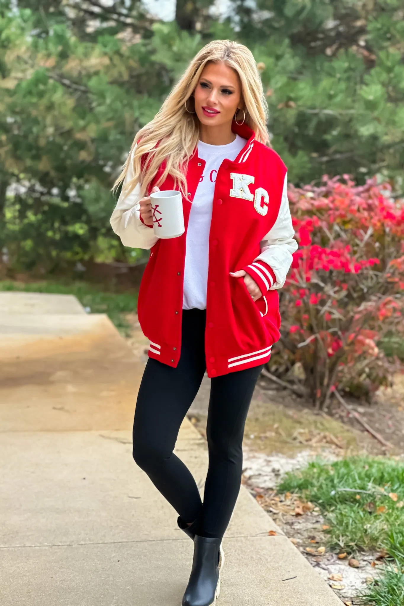 KC Varsity Letterman's Jacket : Red/White/Gold