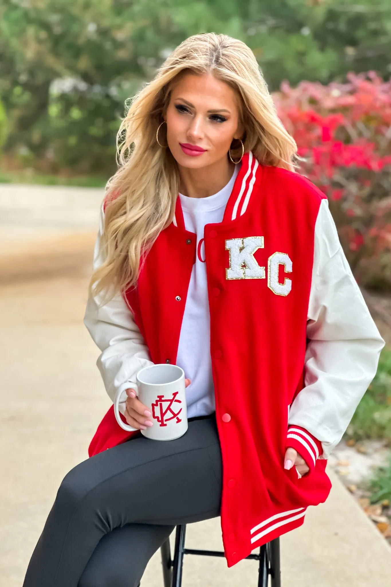 KC Varsity Letterman's Jacket : Red/White/Gold