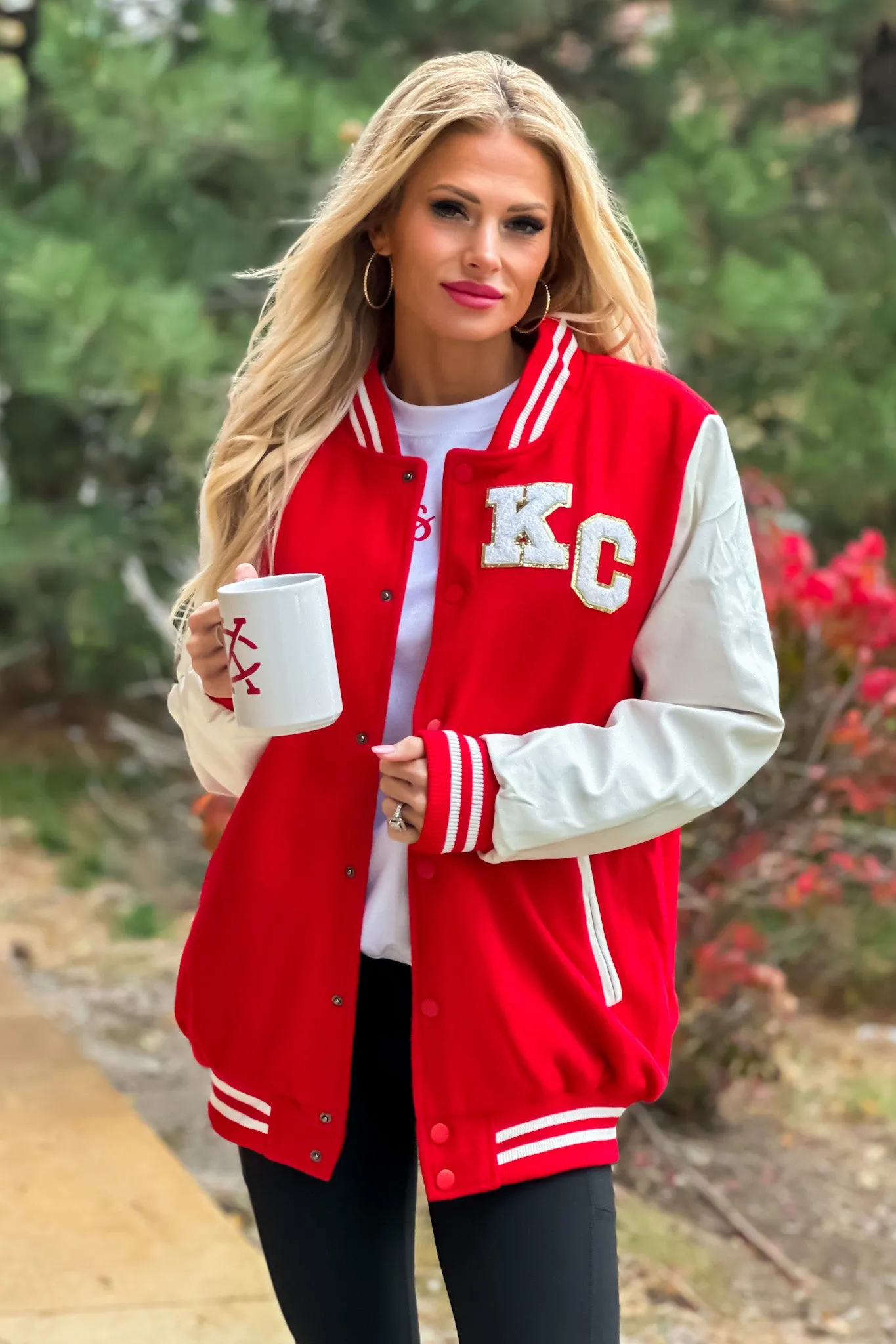 KC Varsity Letterman's Jacket : Red/White/Gold