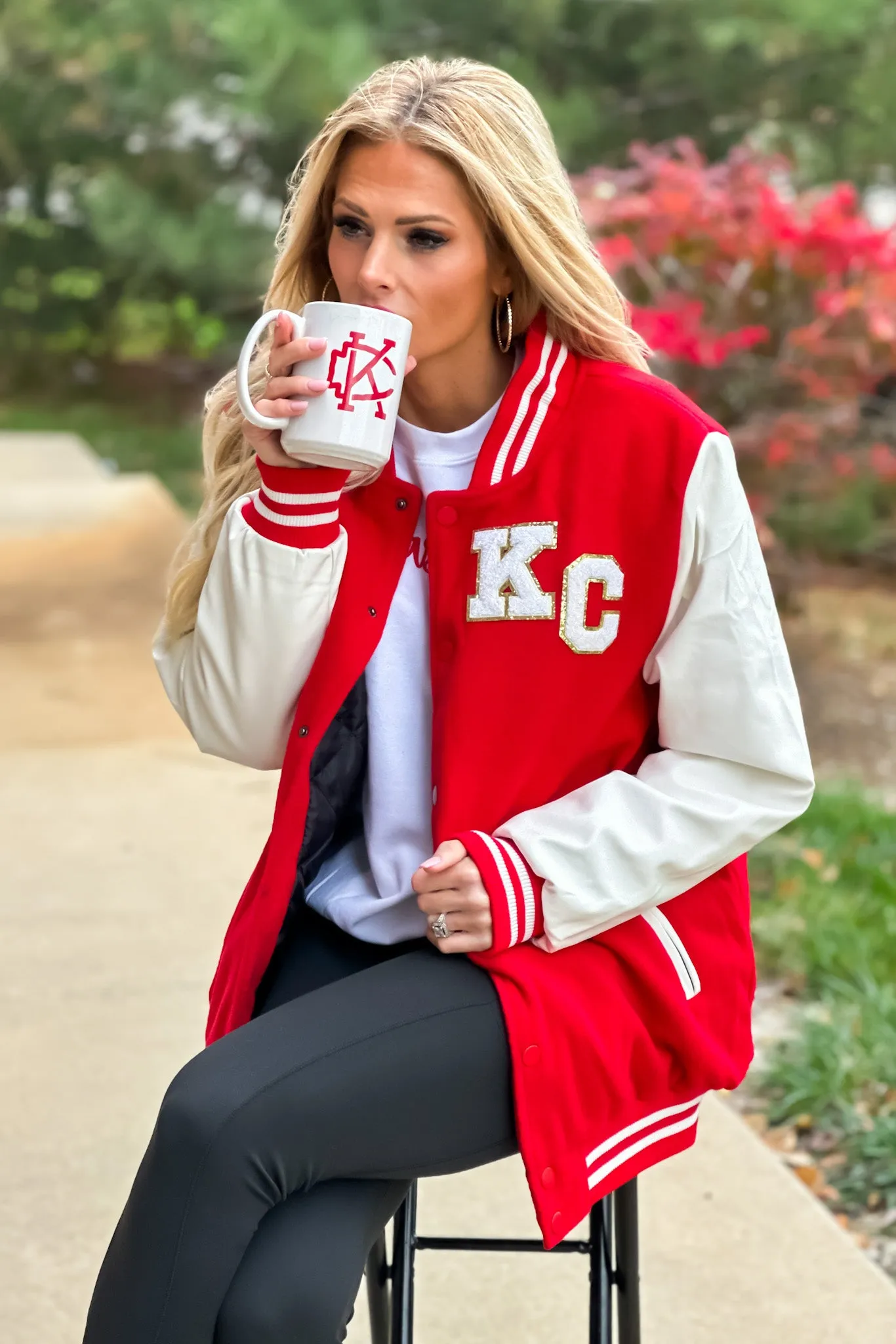 KC Varsity Letterman's Jacket : Red/White/Gold