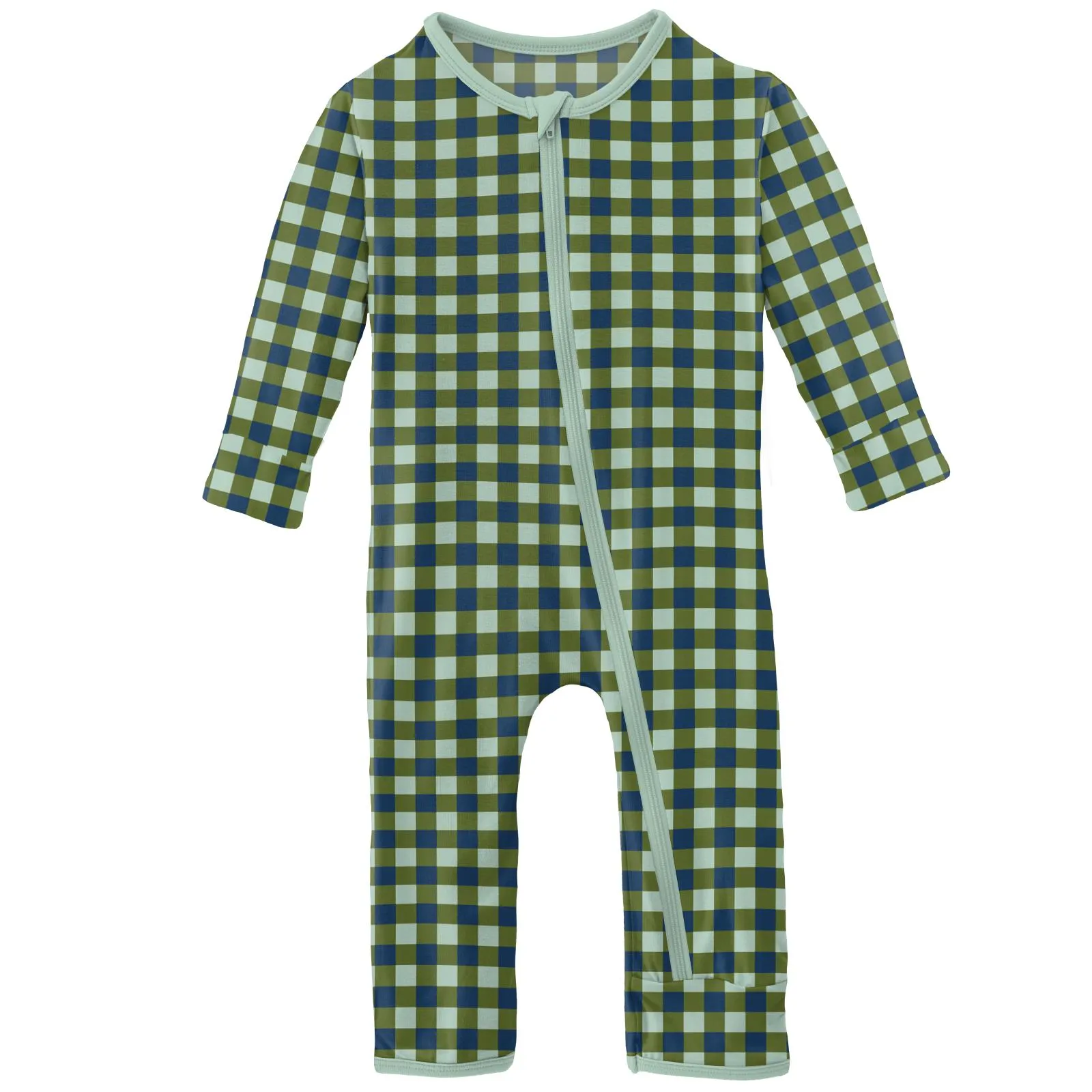 KicKee Pants Moss Gingham Coverall with Zipper