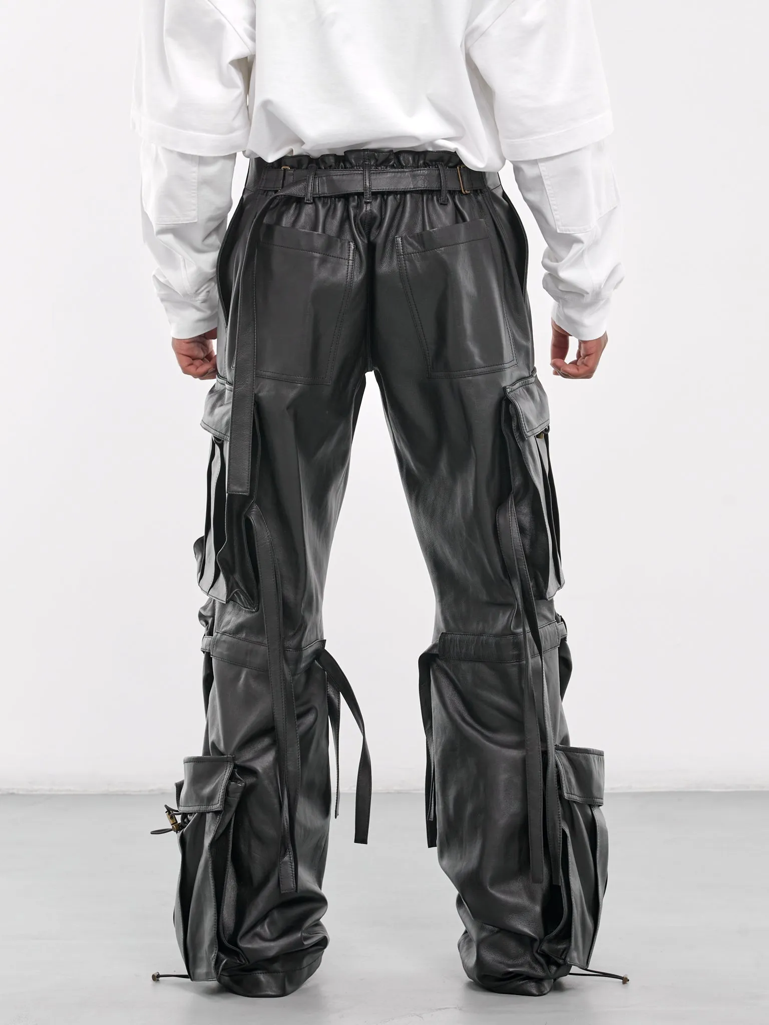 Leather Cargo Pants (MTR17-LTP01-BLACK)