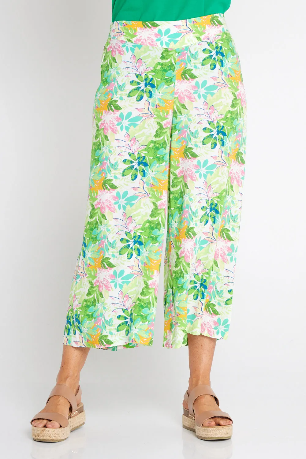 Leaves of Love Print Pants - Green Tree Floral