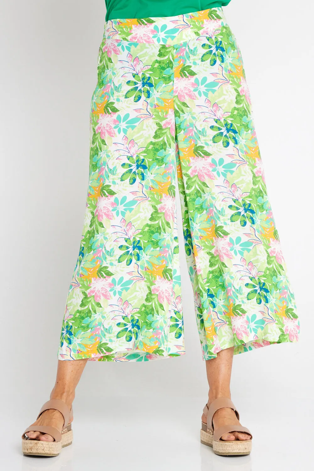 Leaves of Love Print Pants - Green Tree Floral