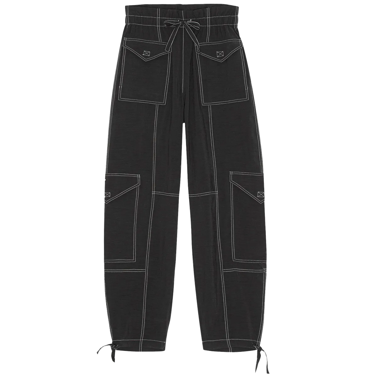 Light Slub High Waist Pocket Pants