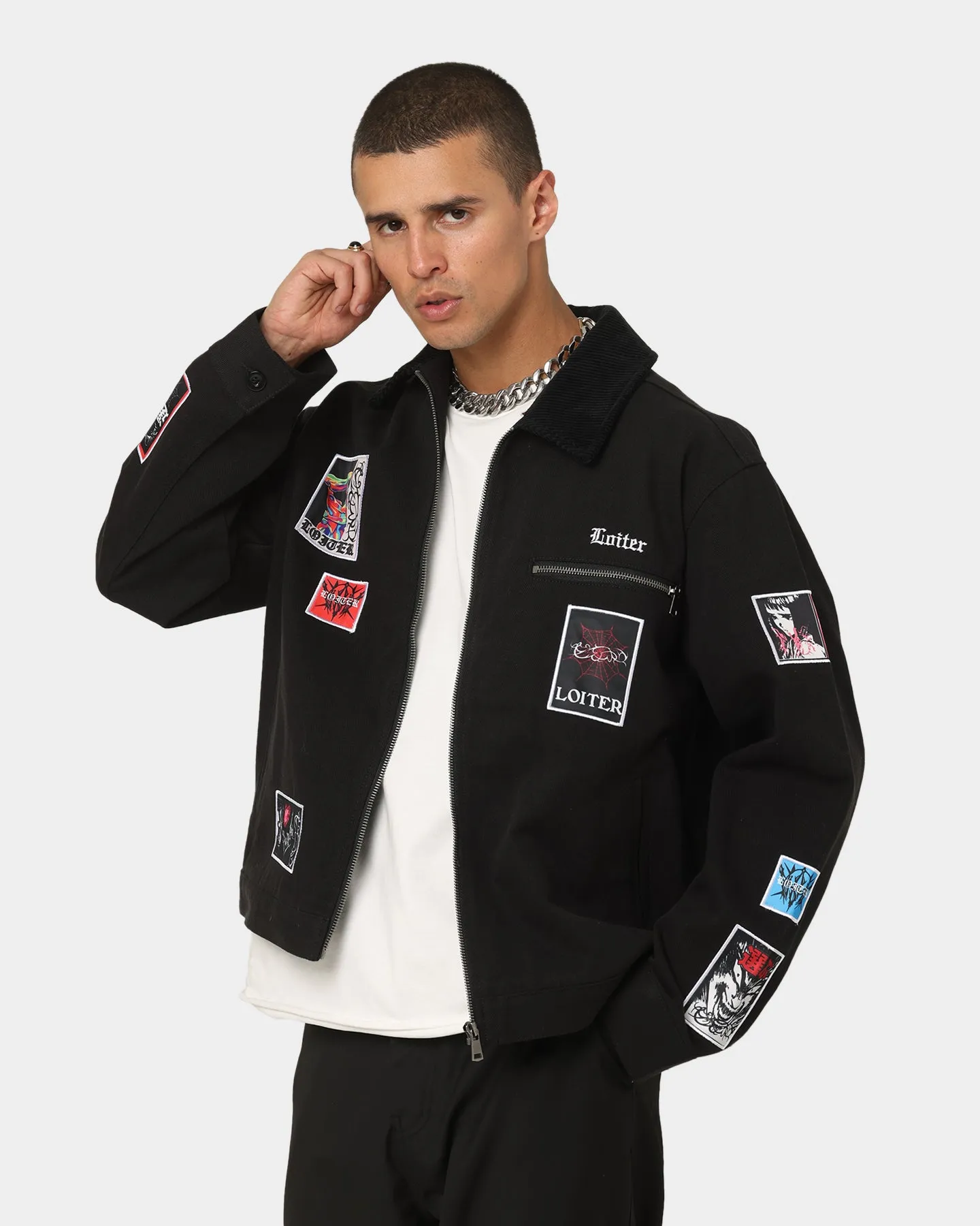 Loiter Patchwork Jacket Black