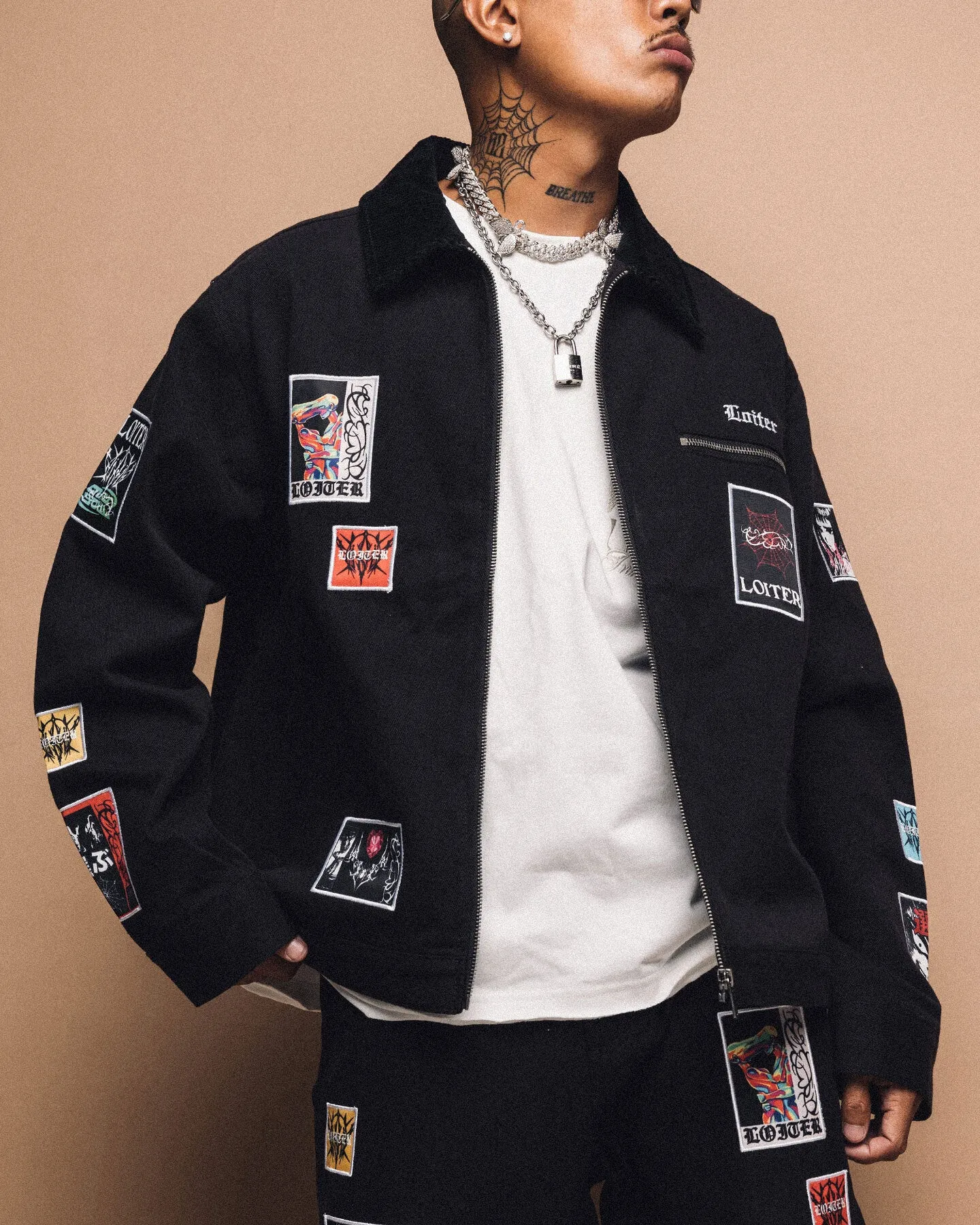 Loiter Patchwork Jacket Black