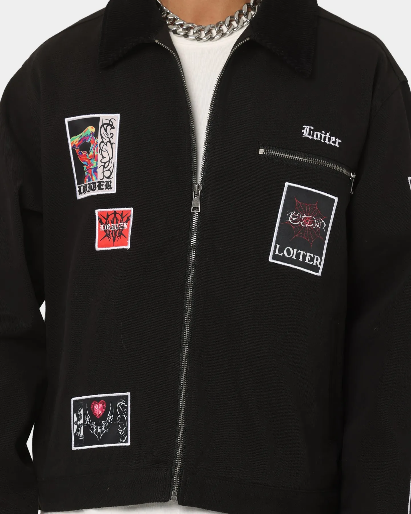 Loiter Patchwork Jacket Black